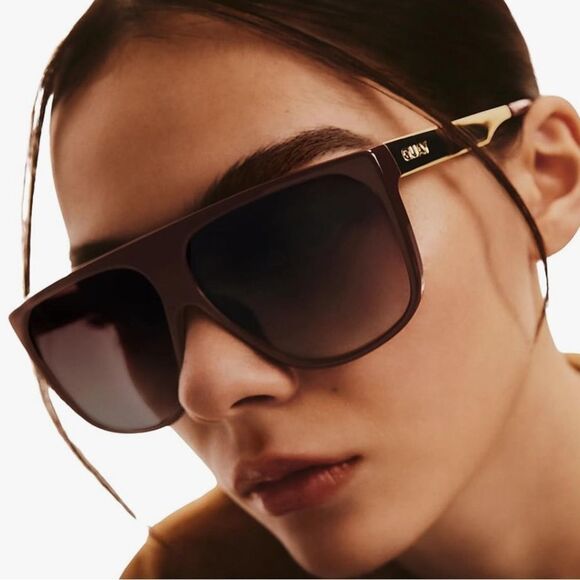 Quay Australia No Curfew Oversized Sunglasses in Espresso with Case. New - Picture 2 of 11